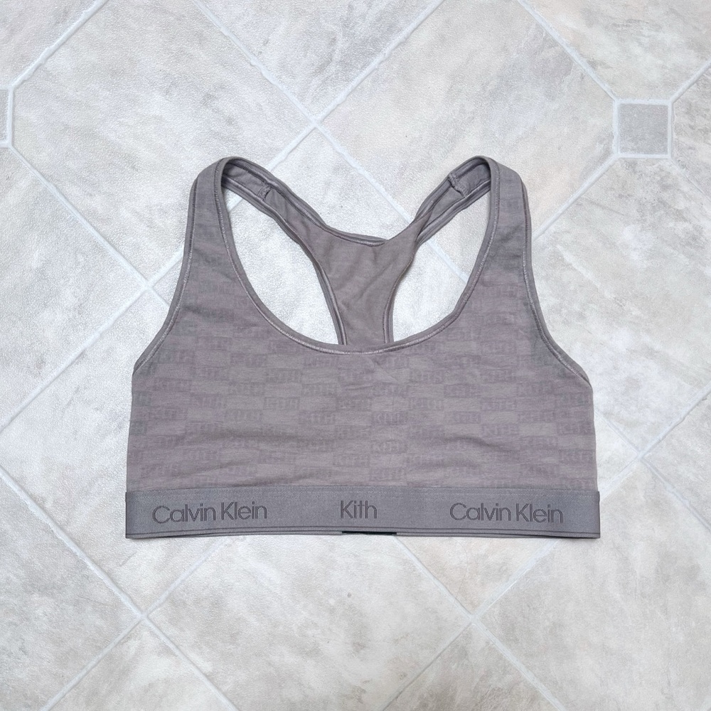 USED Calvin Klein x Kith Women’s Sports Bra Bralette in Taupe Light Brown